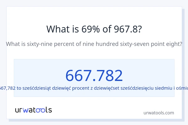 Ile wynosi 69% z 967.8?