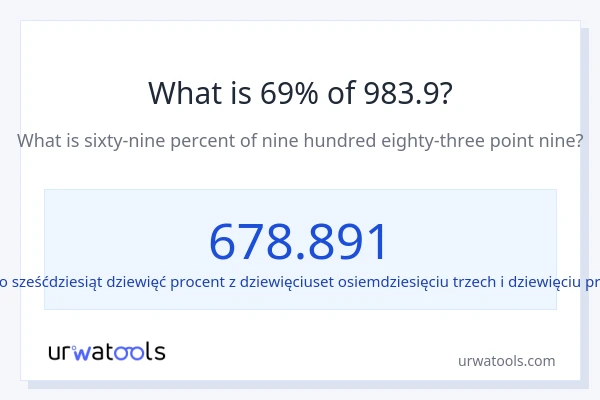 Ile wynosi 69% z 983.9?