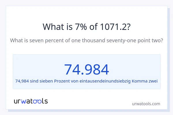 Was ist 7% von 1071.2?