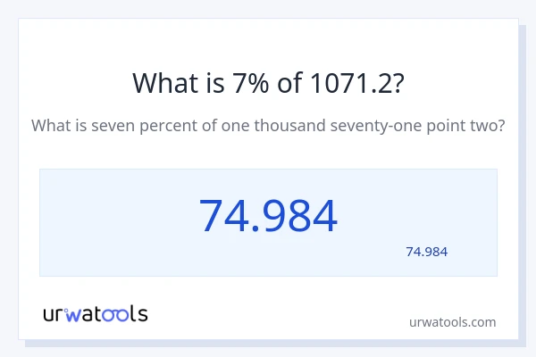 מה זה 7% מתוך 1071.2?