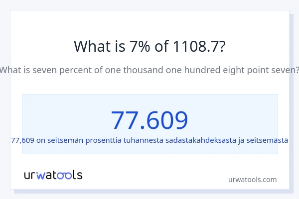 Mikä on 7 % 1108.7:sta?