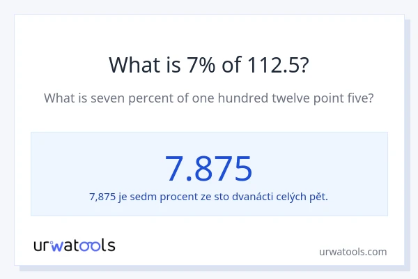 Kolik je 7 % z 112.5?