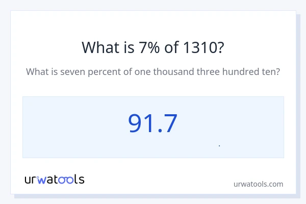 7% از 1310 چقدر است؟