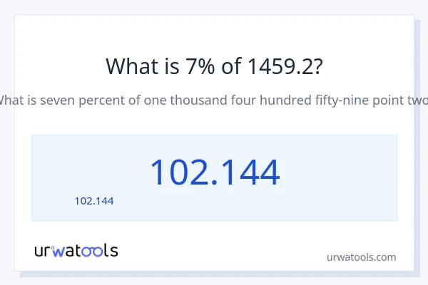7% ของ 1459.2 คือเท่าไร?