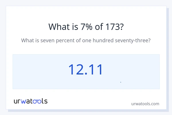 7% از 173 چقدر است؟