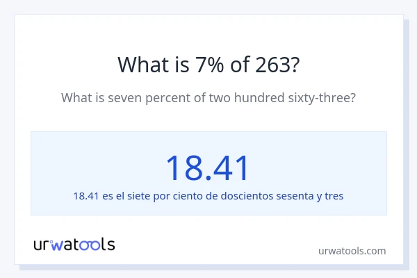 ¿Qué es el 7% de 263?