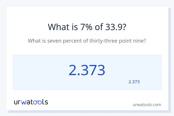 מה זה 7% מתוך 33.9?