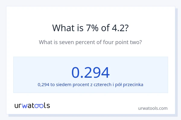 Ile wynosi 7% z 4.2?
