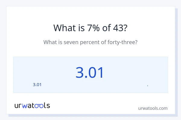43 യുടെ 7% എന്താണ്?