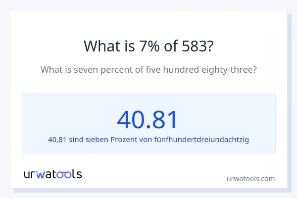 Was ist 7% von 583?