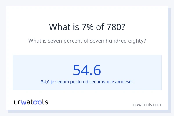 Što je 7% od 780?