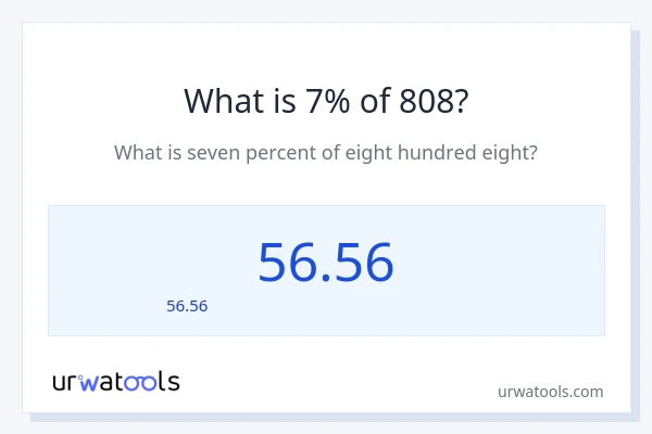 7% ของ 808 คือเท่าไร?
