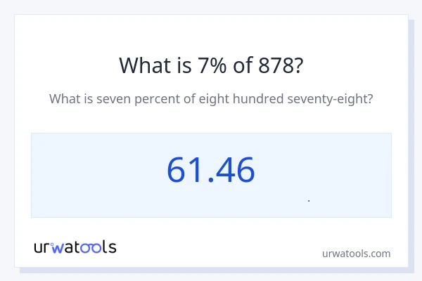 7% از 878 چقدر است؟