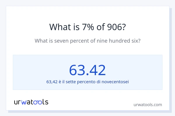 Qual è il 7% di 906?