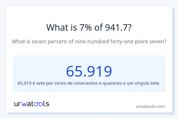 Qual é o valor de 7% de 941.7?