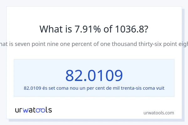Quin és l'7.91% de 1036.8?
