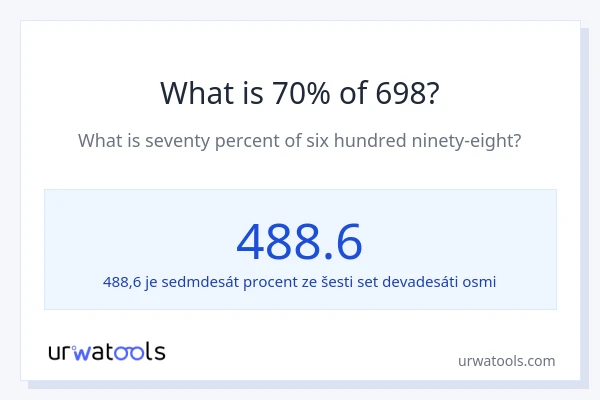 Kolik je 70 % z 698?