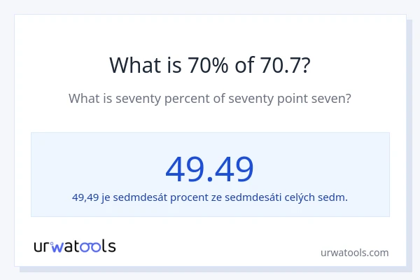 Kolik je 70 % z 70.7?