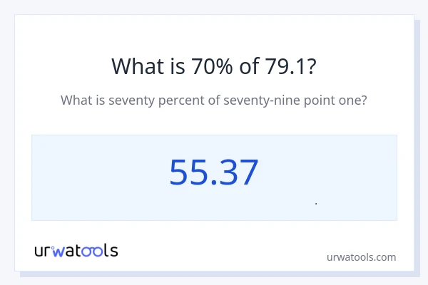 70% از 79.1 چقدر است؟