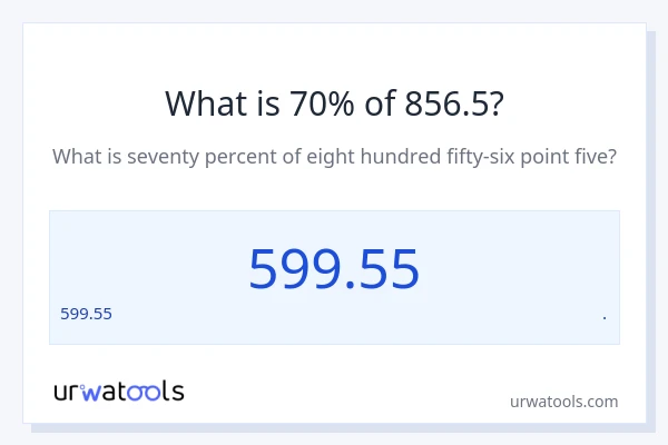 856.5 లో 70% ఎంత?