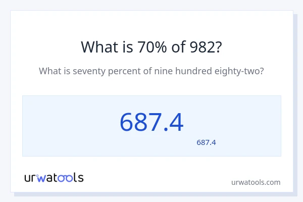 982 کا 70% کیا ہے؟