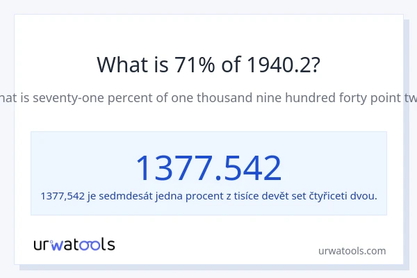 Kolik je 71 % z 1940.2?