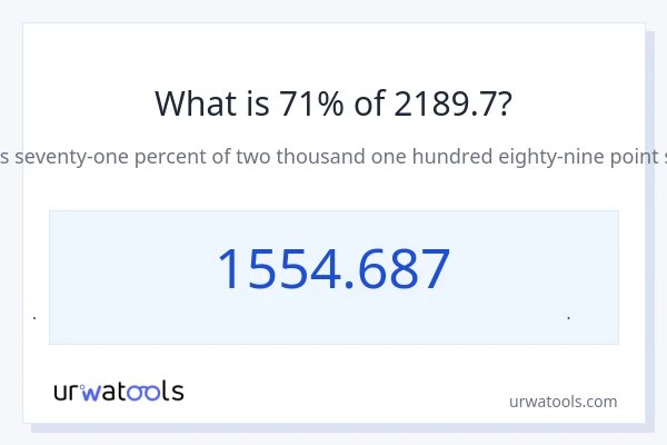 71% از 2189.7 چقدر است؟