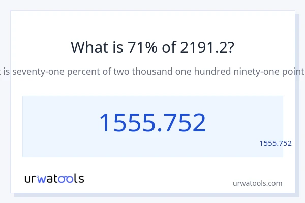 מה זה 71% מתוך 2191.2?