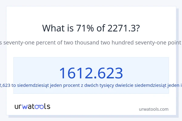 Ile wynosi 71% z 2271.3?