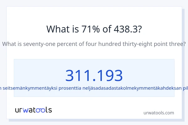Mikä on 71 % 438.3:sta?