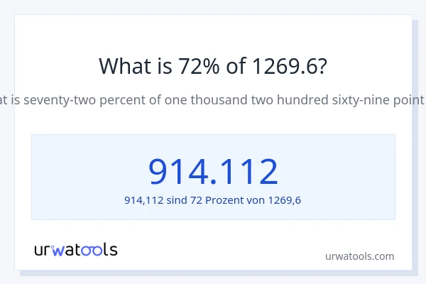 Was ist 72% von 1269.6?