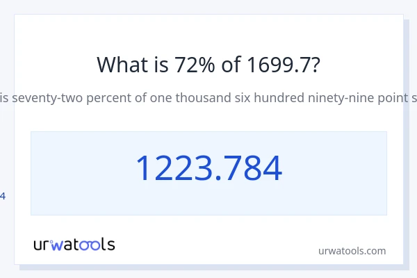 1699.7 ರಲ್ಲಿ 72% ಎಂದರೇನು?
