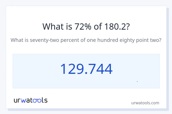 72% از 180.2 چقدر است؟