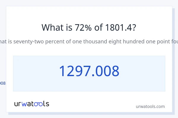 1801.4 இல் 72% என்றால் என்ன?