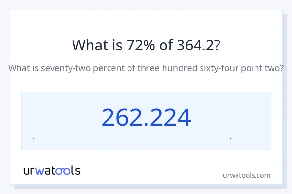72% از 364.2 چقدر است؟