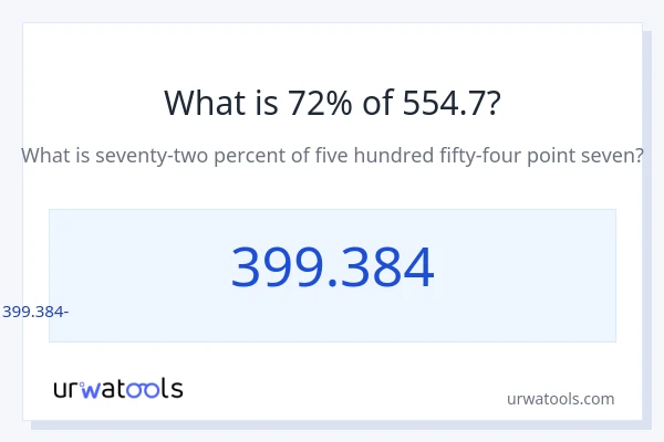 Որքա՞ն է 72%-ը 554.7-ից։