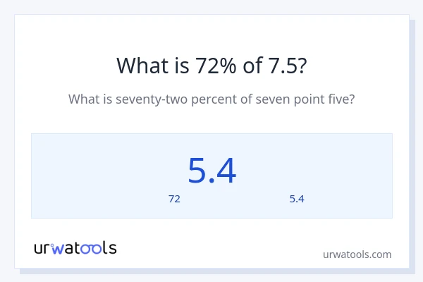 7.5 کا 72% کیا ہے؟