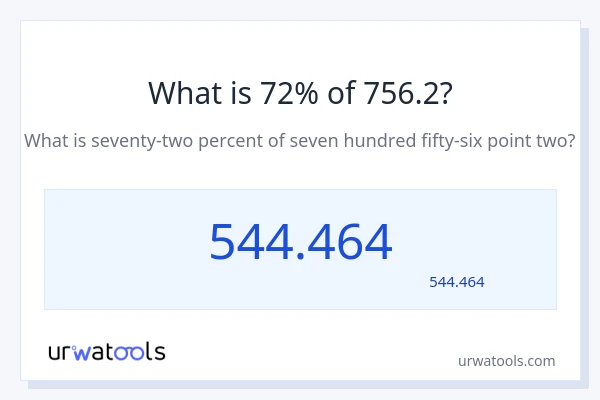 756.2 کا 72% کیا ہے؟