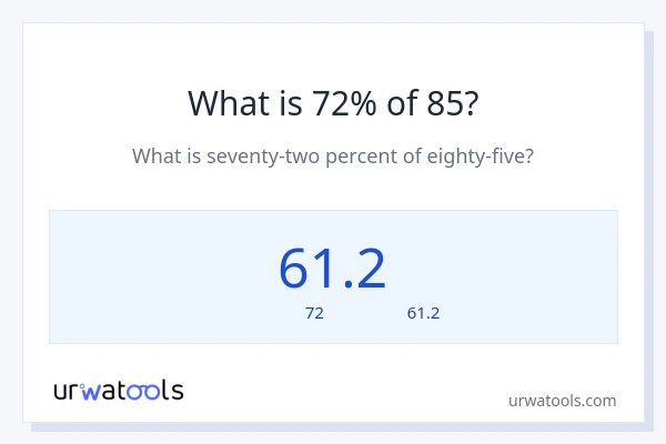 85 کا 72% کیا ہے؟