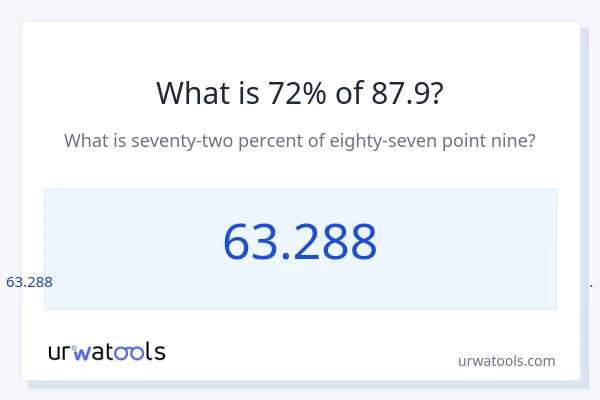87.9 ರಲ್ಲಿ 72% ಎಂದರೇನು?
