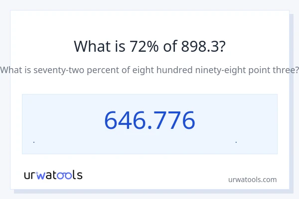 72% از 898.3 چقدر است؟