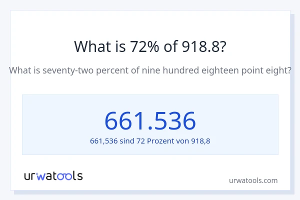 Was ist 72% von 918.8?