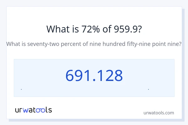 72% از 959.9 چقدر است؟