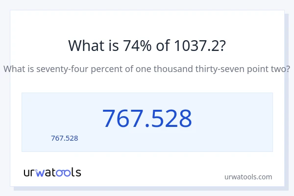74% ของ 1037.2 คือเท่าไร?