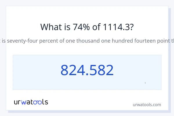 74% از 1114.3 چقدر است؟