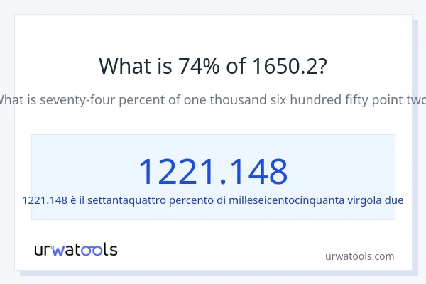 Qual è il 74% di 1650.2?
