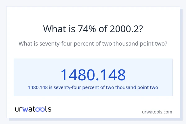 What is 74% of 2000.2?