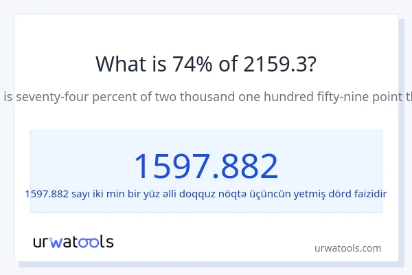2159.3-nin 74%-i nədir?