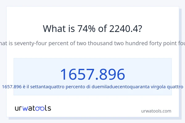 Qual è il 74% di 2240.4?