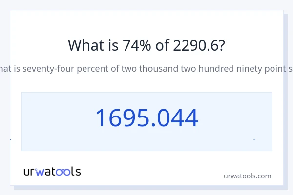 74% از 2290.6 چقدر است؟